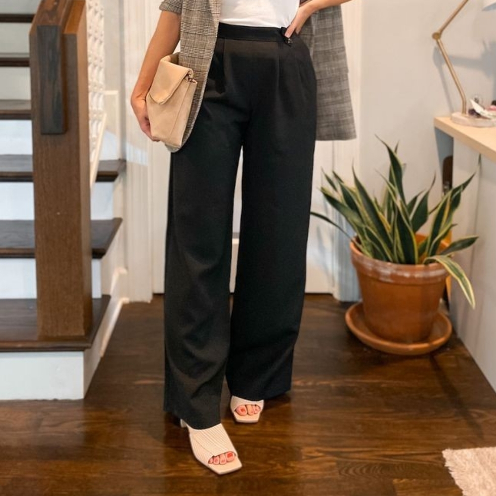 Coldwater Creek Silk 100% Relaxed Fit Pants Size L - XL Black Color